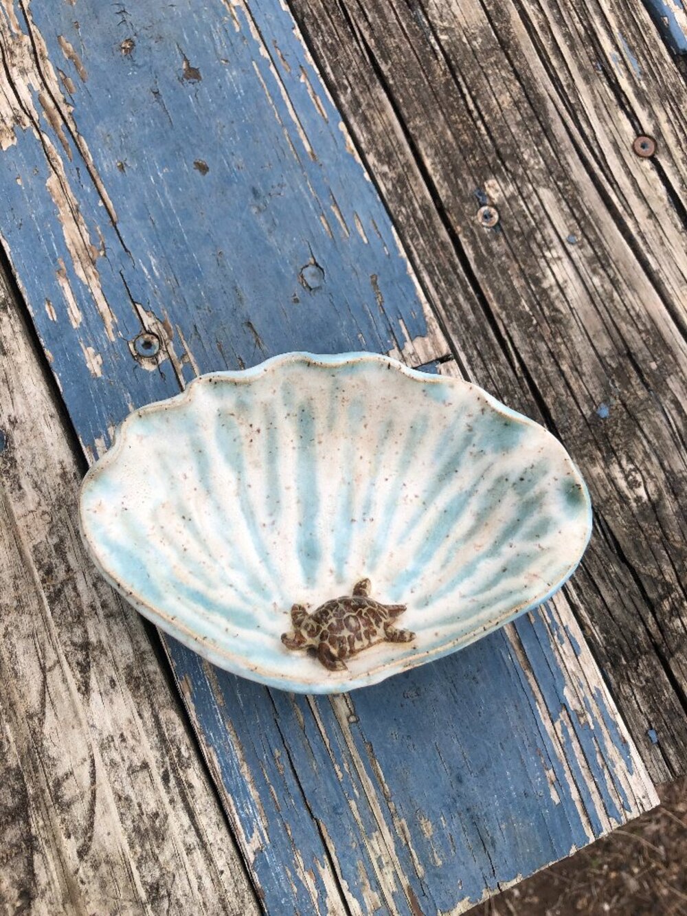 Ceramic Seashell Beach Themed Soap Dish